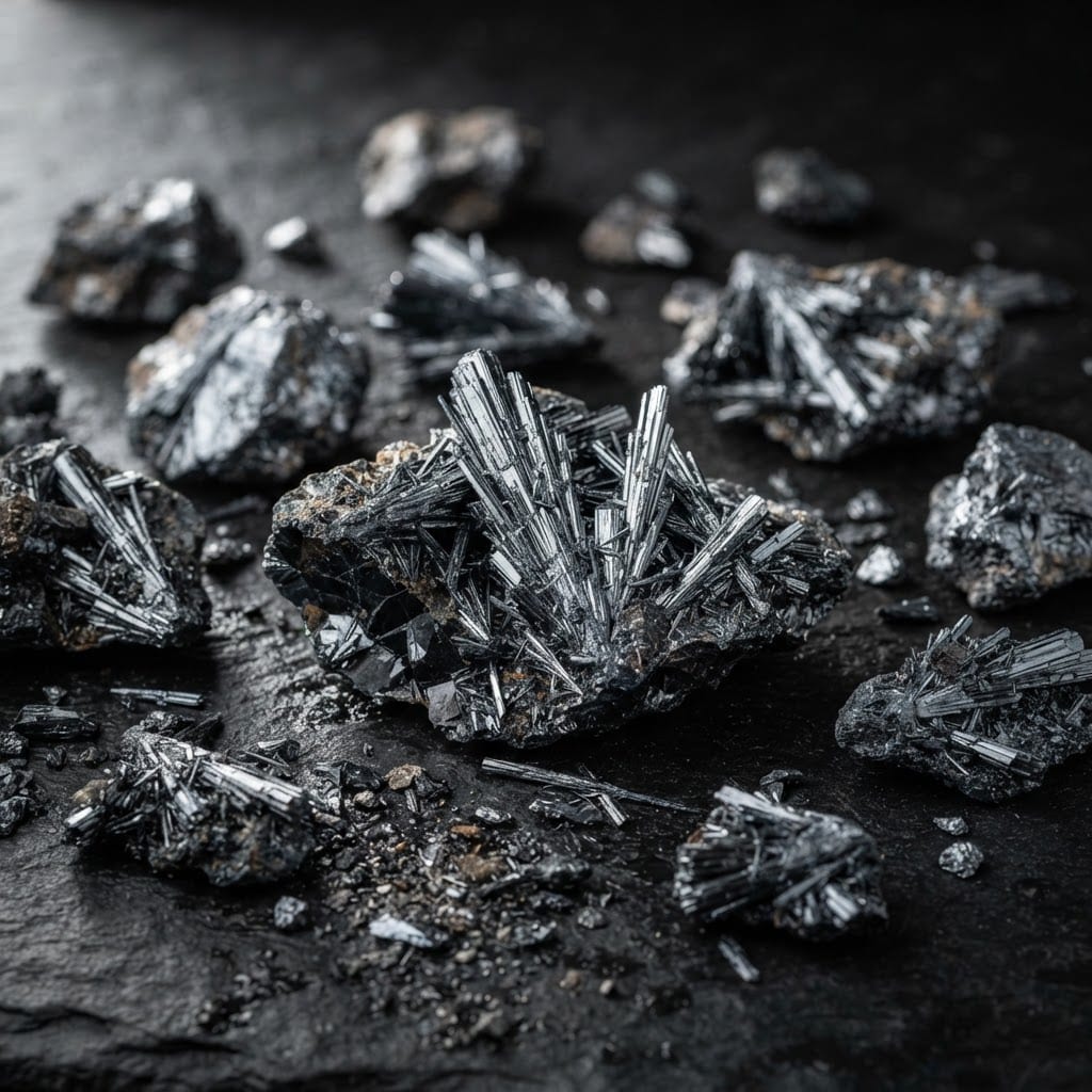 Stibnite crystal mass from the Dzambala Myanmar concession