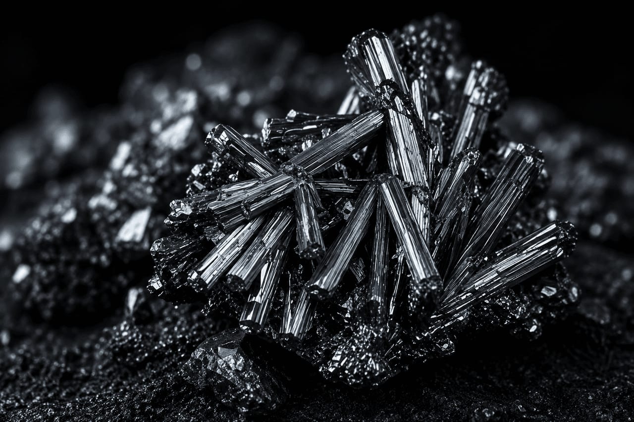 High-purity stibnite crystals